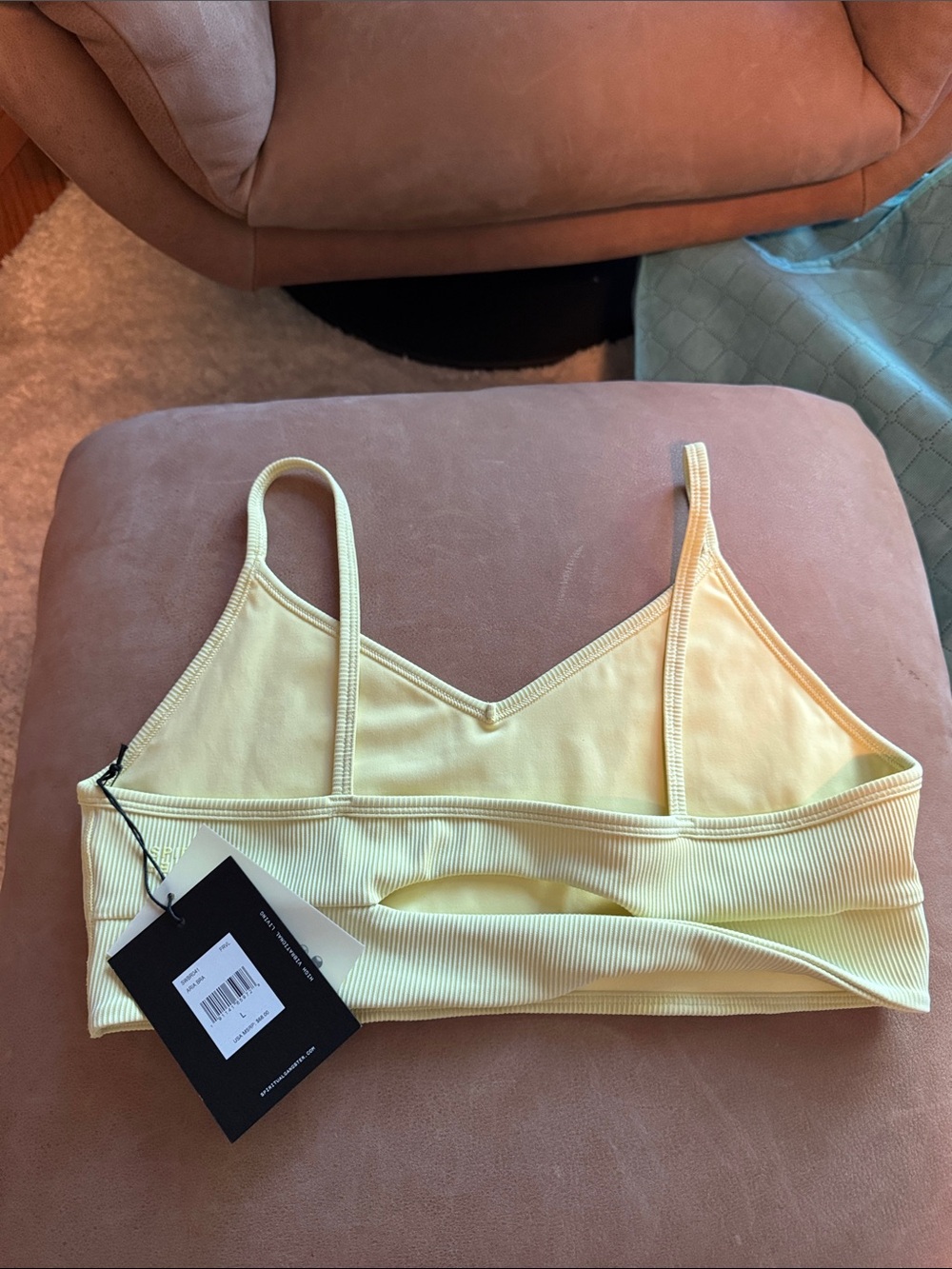 Spiritual Gangster Aria Pale Yellow Ribbed Bralette